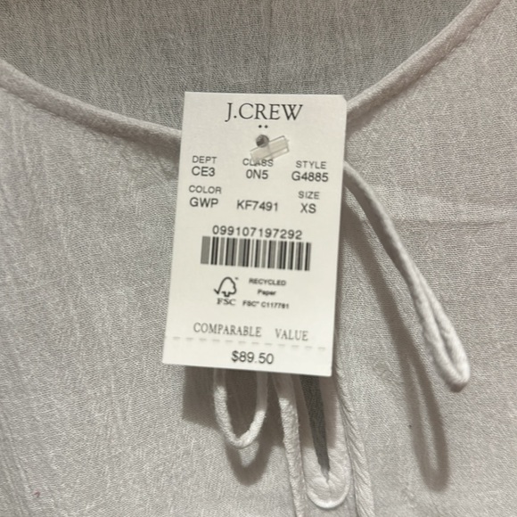 Jcrew Womens White Beach Coverup Top sz XS NWT - Picture 4 of 7